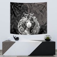 Custom New Zealand Women's Day Tapestry Maori Tribal Girl and Silver Fern Pattern LT03 - Polynesian Pride