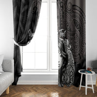 Custom New Zealand Women's Day Window Curtain Maori Tribal Girl and Silver Fern Pattern LT03 - Polynesian Pride
