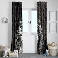 Custom New Zealand Women's Day Window Curtain Maori Tribal Girl and Silver Fern Pattern LT03 - Polynesian Pride