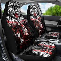 New Zealand Maori Girl Car Seat Cover Silver Fern and Koru Pattern LT03 - Polynesian Pride