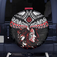 New Zealand Maori Girl Spare Tire Cover Silver Fern and Koru Pattern LT03 - Polynesian Pride