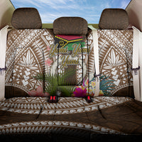 Vanuatu Selebretem 44th Indipendens Dei Back Car Seat Cover Yumi Pig Tusk and Namele Fern LT03 One Size Brown - Polynesian Pride