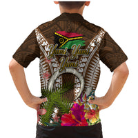 Vanuatu Selebretem 44th Indipendens Dei Family Matching Mermaid Dress and Hawaiian Shirt Yumi Pig Tusk and Namele Fern LT03 - Polynesian Pride