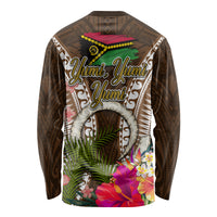Vanuatu Selebretem 44th Indipendens Dei Long Sleeve Shirt Yumi Pig Tusk and Namele Fern LT03 - Polynesian Pride