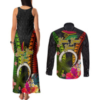 Vanuatu Independence Day Couples Matching Tank Maxi Dress and Long Sleeve Button Shirt Tugeta Yumi Selebretem Indipendens Dei LT03 - Polynesian Pride