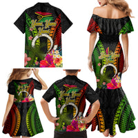 Vanuatu Independence Day Family Matching Mermaid Dress and Hawaiian Shirt Tugeta Yumi Selebretem Indipendens Dei LT03 - Polynesian Pride