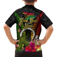 Vanuatu Independence Day Family Matching Off Shoulder Maxi Dress and Hawaiian Shirt Tugeta Yumi Selebretem Indipendens Dei