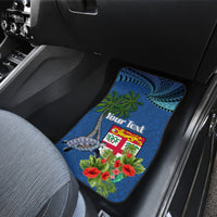 Personalised Fiji Independence Day Car Mats Fijian Coat of Arms Palm and Hibiscus Tapa Pattern LT03 - Polynesian Pride