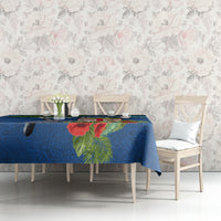 Personalised Fiji Independence Day Tablecloth Fijian Coat of Arms Palm and Hibiscus Tapa Pattern LT03 - Polynesian Pride