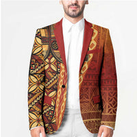 Samoan Pacific Tribal Flower Geometric Art Tattoos Blazer Siapo Pattern Flame Sunset LT03 - Polynesian Pride