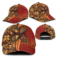 Samoan Pacific Tribal Flower Geometric Art Tattoos Classic Cap Siapo Pattern Flame Sunset LT03 - Polynesian Pride
