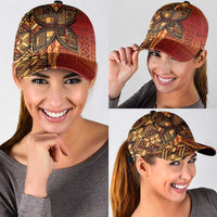 Samoan Pacific Tribal Flower Geometric Art Tattoos Classic Cap Siapo Pattern Flame Sunset LT03 - Polynesian Pride
