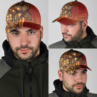 Samoan Pacific Tribal Flower Geometric Art Tattoos Classic Cap Siapo Pattern Flame Sunset LT03 - Polynesian Pride