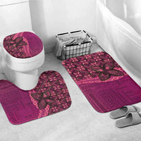 Samoan Pacific Tribal Flower Geometric Art Tattoos Bathroom Set Siapo Pattern Romantic Rose - Polynesian Pride