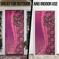 Samoan Pacific Tribal Flower Geometric Art Tattoos Door Cover Siapo Pattern Romantic Rose - Polynesian Pride