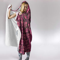 Samoan Pacific Tribal Flower Geometric Art Tattoos Hooded Blanket Siapo Pattern Romantic Rose - Polynesian Pride