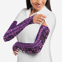 Samoan Pacific Tribal Flower Geometric Art Tattoos Arm Sleeves Siapo Pattern Purple Haze - Polynesian Pride