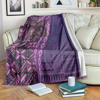 Samoan Pacific Tribal Flower Geometric Art Tattoos Blanket Siapo Pattern Purple Haze - Polynesian Pride