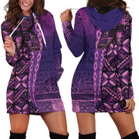 Samoan Pacific Tribal Flower Geometric Art Tattoos Hoodie Dress Siapo Pattern Purple Haze LT03 - Polynesian Pride