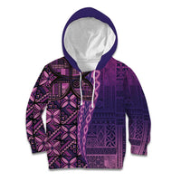 Samoan Pacific Tribal Flower Geometric Art Tattoos Kid Hoodie Siapo Pattern Purple Haze LT03 Hoodie Purple - Polynesian Pride