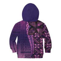 Samoan Pacific Tribal Flower Geometric Art Tattoos Kid Hoodie Siapo Pattern Purple Haze LT03 - Polynesian Pride