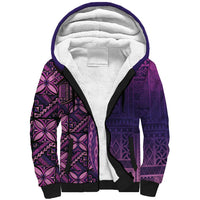 Samoan Pacific Tribal Flower Geometric Art Tattoos Sherpa Hoodie Siapo Pattern Purple Haze LT03 Unisex Purple - Polynesian Pride