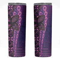 Samoan Pacific Tribal Flower Geometric Art Tattoos Skinny Tumbler Siapo Pattern Purple Haze LT03 Purple - Polynesian Pride