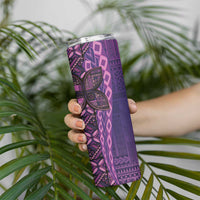 Samoan Pacific Tribal Flower Geometric Art Tattoos Skinny Tumbler Siapo Pattern Purple Haze LT03 - Polynesian Pride