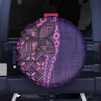 Samoan Pacific Tribal Flower Geometric Art Tattoos Spare Tire Cover Siapo Pattern Purple Haze LT03 No hole Purple - Polynesian Pride
