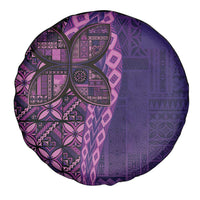 Samoan Pacific Tribal Flower Geometric Art Tattoos Spare Tire Cover Siapo Pattern Purple Haze LT03 - Polynesian Pride