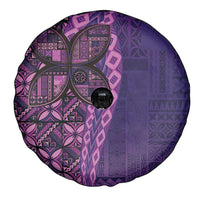 Samoan Pacific Tribal Flower Geometric Art Tattoos Spare Tire Cover Siapo Pattern Purple Haze LT03 - Polynesian Pride