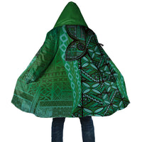 Samoan Pacific Tribal Flower Geometric Art Tattoos Cloak Siapo Pattern Emerald Glow LT03 Unisex Green - Polynesian Pride