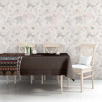 Fijian Masi Tribal Tattoos Art Pattern Tablecloth Brown Color Half Style - Polynesian Pride