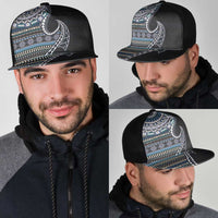 Fijian Masi Tribal Tattoos Art Pattern Mesh Trucker Cap Navy Color Half Style LT03 - Polynesian Pride