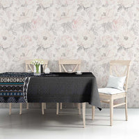 Fijian Masi Tribal Tattoos Art Pattern Tablecloth Navy Color Half Style - Polynesian Pride