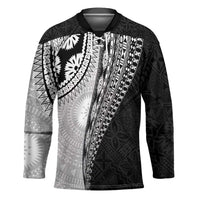 Fijian Masi Tattoos Hockey Jersey with Tapa Tribal Pattern - Polynesian Pride
