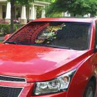 Papua New Guinea Christmas Auto Sun Shade Funny Melanesian Santa with Bird-of-paradise Tribal Style LT03 - Polynesian Pride