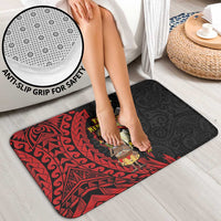 Papua New Guinea Christmas Bathroom Set Funny Melanesian Santa with Bird-of-paradise Tribal Style LT03 - Polynesian Pride