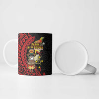 Papua New Guinea Christmas Ceramic Mug Funny Melanesian Santa with Bird-of-paradise Tribal Style LT03 - Polynesian Pride