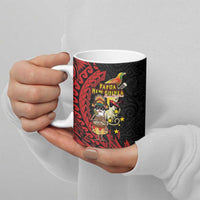 Papua New Guinea Christmas Ceramic Mug Funny Melanesian Santa with Bird-of-paradise Tribal Style LT03 - Polynesian Pride