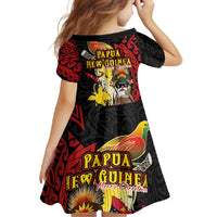 Papua New Guinea Christmas Family Matching Off Shoulder Maxi Dress and Hawaiian Shirt Funny Melanesian Santa with Bird-of-paradise Tribal Style LT03 - Polynesian Pride