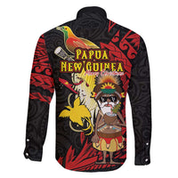 Papua New Guinea Christmas Family Matching Puletasi and Hawaiian Shirt Funny Melanesian Santa with Bird-of-paradise Tribal Style LT03 - Polynesian Pride