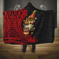 Papua New Guinea Christmas Hooded Blanket Funny Melanesian Santa with Bird-of-paradise Tribal Style LT03 - Polynesian Pride
