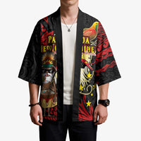 Papua New Guinea Christmas Kimono Funny Melanesian Santa with Bird-of-paradise Tribal Style LT03 - Polynesian Pride