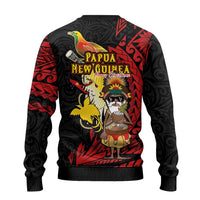 Papua New Guinea Christmas Ugly Christmas Sweater Funny Melanesian Santa with Bird-of-paradise Tribal Style LT03 - Polynesian Pride