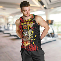 Papua New Guinea Christmas Men Tank Top Funny Melanesian Santa with Bird-of-paradise Tribal Style LT03 Black - Polynesian Pride
