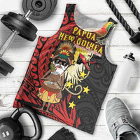 Papua New Guinea Christmas Men Tank Top Funny Melanesian Santa with Bird-of-paradise Tribal Style LT03 - Polynesian Pride