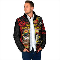 Papua New Guinea Christmas Padded Jacket Funny Melanesian Santa with Bird-of-paradise Tribal Style LT03 - Polynesian Pride