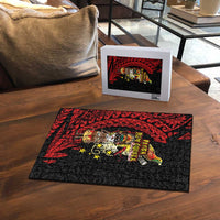 Papua New Guinea Christmas Puzzle Funny Melanesian Santa with Bird-of-paradise Tribal Style LT03 - Polynesian Pride