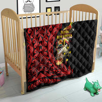 Papua New Guinea Christmas Quilt Funny Melanesian Santa with Bird-of-paradise Tribal Style LT03 - Polynesian Pride